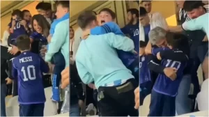 Los hijos de Messi celebraron el triunfo de Argentina ante México